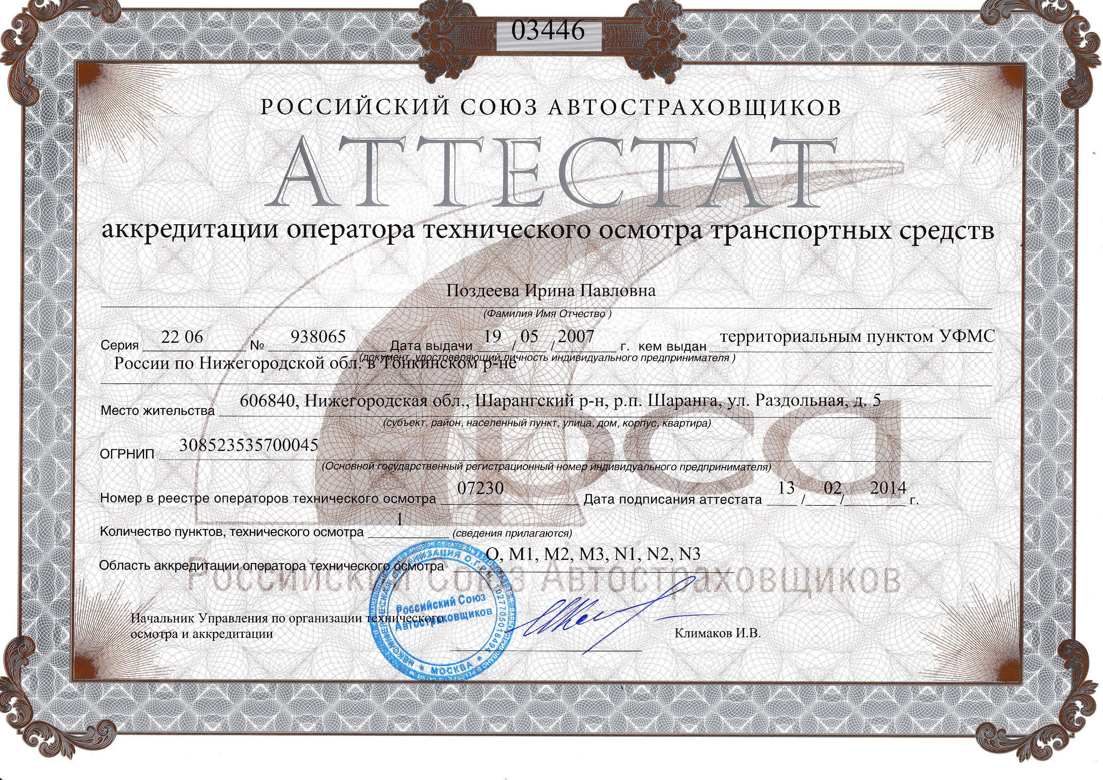 Аттестат об аккредитации